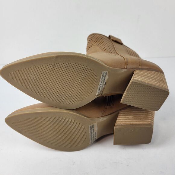 DV Dolce Vita Kirby Pull-On Perforated Western Ankle Bootie Tan 8.5 - Picture 12 of 14